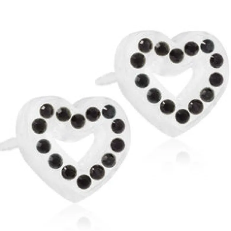 Blomdahl Örhängen Brilliance Heart Hollow Jet 15‑01121‑07