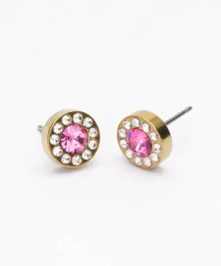 Blomdahl Örhängen GT Brilliance Halo 8 mm, Crystal/Rose 15-1365-83