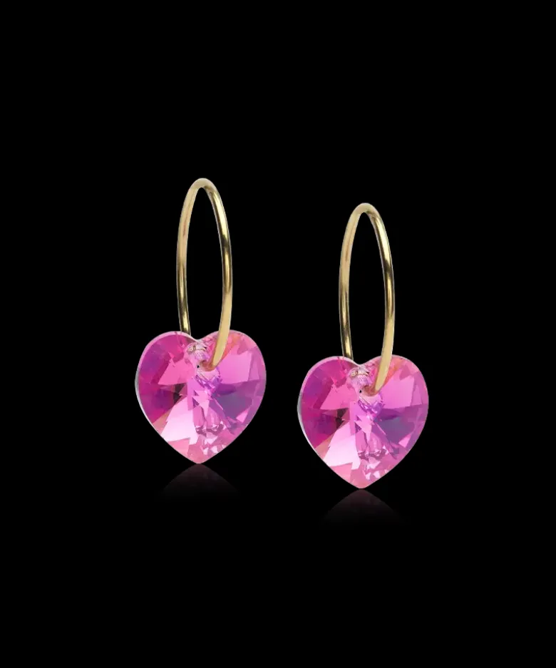 Blomdahl Örhängen GT Ear Ring 14 mm, Heart 10 mm, Rose 15-1355-03