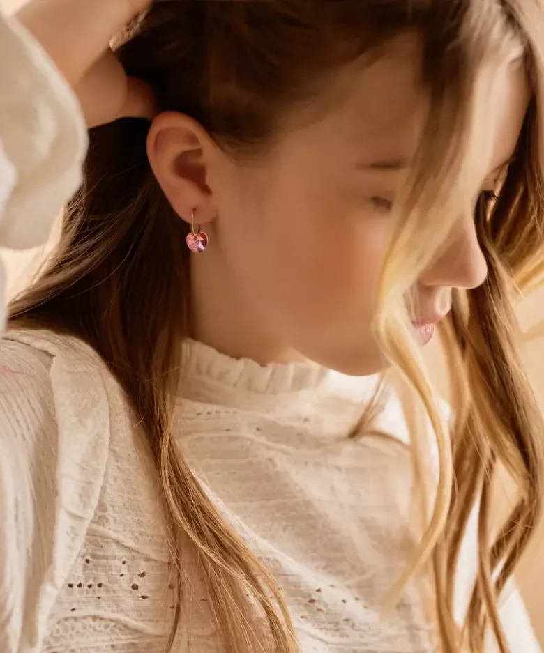 Blomdahl Örhängen GT Ear Ring 14 mm, Heart 10 mm, Rose 15-1355-03