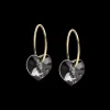 Blomdahl Örhängen GT Ear Ring 14 mm, Heart 10 mm, Black diamond 15-1355-12