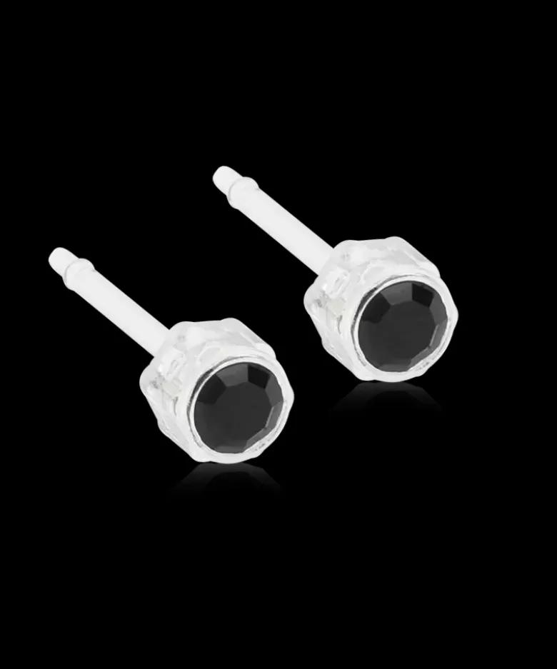 Blomdahl Örhängen MP Bezel 4 mm, Jet 15-0103-07