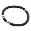 By Billgren Armband, kokosnöt, svart/brun/stål – 8191