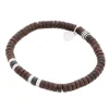 By Billgren Armband, kokosnöt, brun/svart/stål – 8192