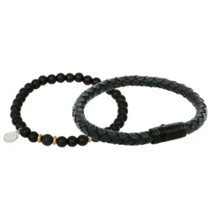 By Billgren Armbandsset, beads/läder, svart/guld – 8125-8161