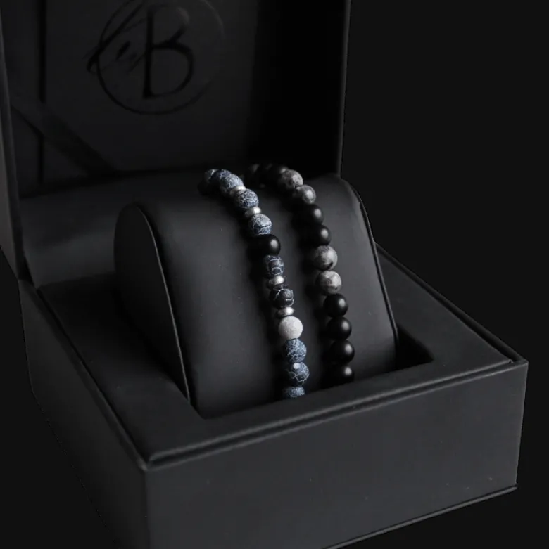 By Billgren Armbandsset, beads, blå/svart – 8158-8137