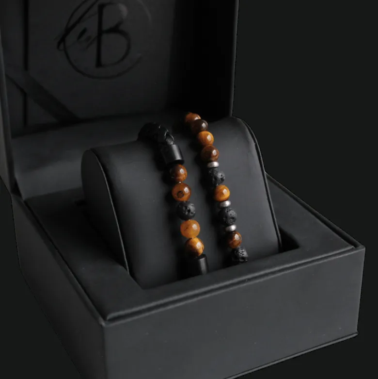 By Billgren Armbandsset, läder/beads, svart/brun – 8188-8160
