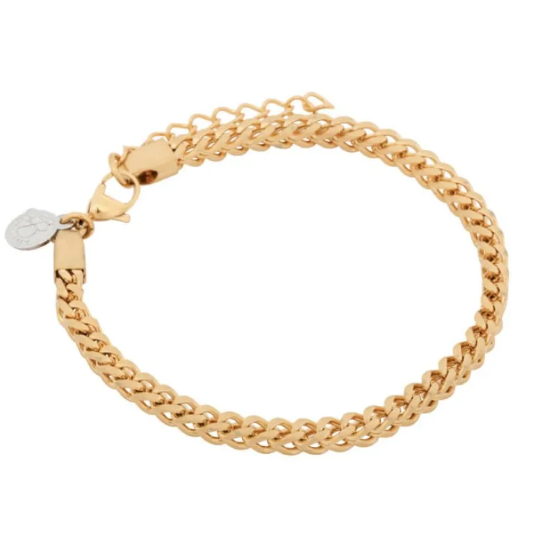 By Billgren Armbandsset, läder/stål Brun/guld – 8133-8156