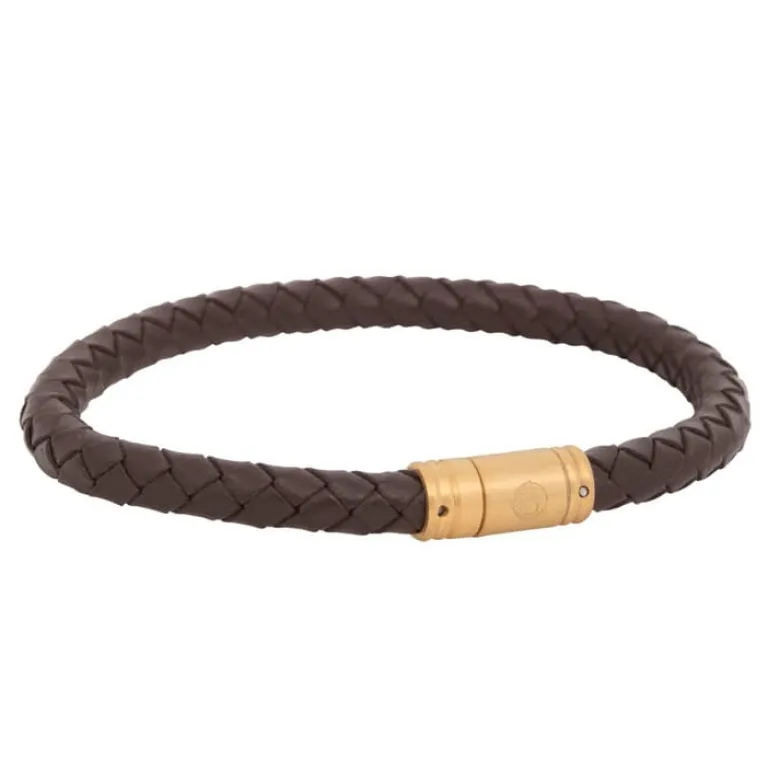By Billgren Armbandsset, läder/stål Brun/guld – 8133-8156