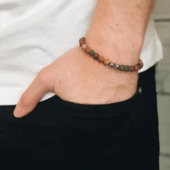 By Billgren Beadsarmband, Jaspis röd/brun/grön – 8116