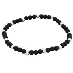 By Billgren Beadsarmband, mattsvart/stål – 8945