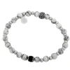 By Billgren Beadsarmband, Howlite, vit/svart – 8948