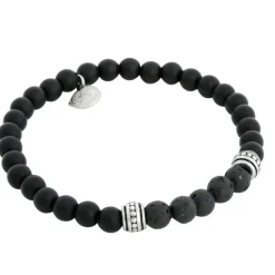 By Billgren Beadsarmband, Lavasten/Onyx, svart – 8172