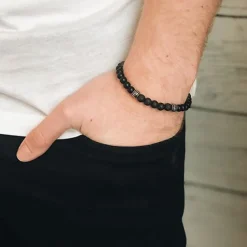By Billgren Beadsarmband, Lavasten/Onyx, svart – 8172