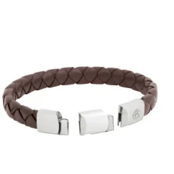 By Billgren Läderarmband, dubbel, brun/grå – 8216