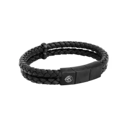 By Billgren Läderarmband, dubbel, brun/grå – 8216