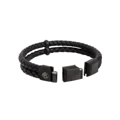 By Billgren Läderarmband, dubbel, brun/grå – 8216