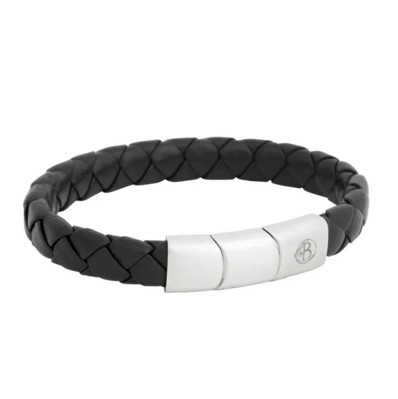 By Billgren Läderarmband Flätat Svart – 8145