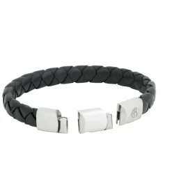 By Billgren Läderarmband Flätat Svart – 8145