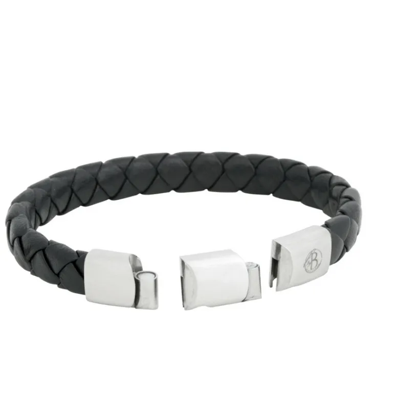 By Billgren Läderarmband Flätat Svart – 8145