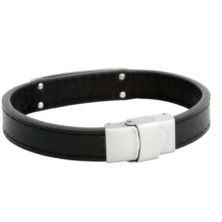 By Billgren Läderarmband, Pattern, svart – 8177
