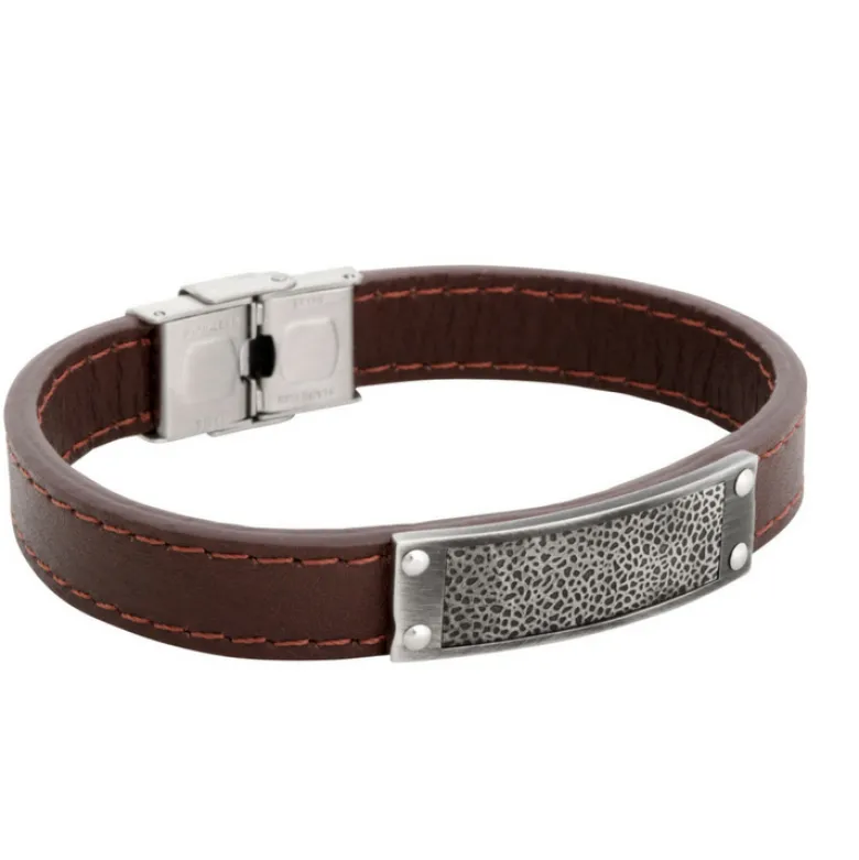 By Billgren Läderarmband, Pattern, svart – 8177