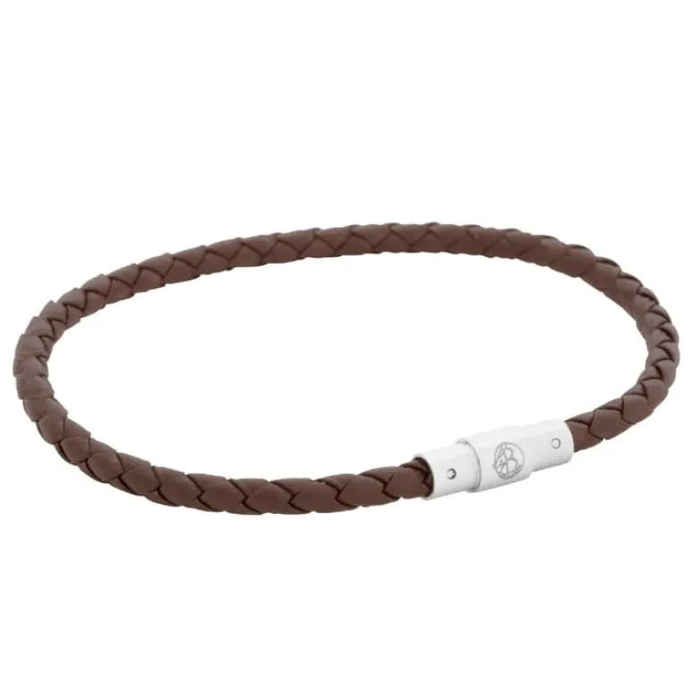 By Billgren Läderarmband Tunt/Flätat Brun – 8201