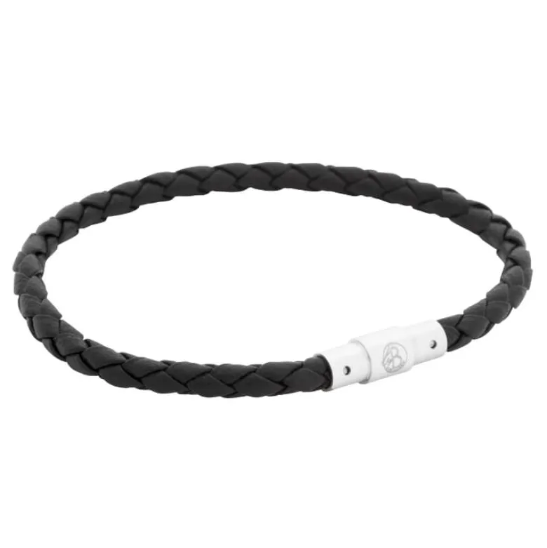 By Billgren Läderarmband Tunt/Flätat Svart – 8200