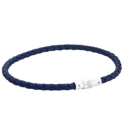 By Billgren Läderarmband Tunt/Flätat Blå – 8203