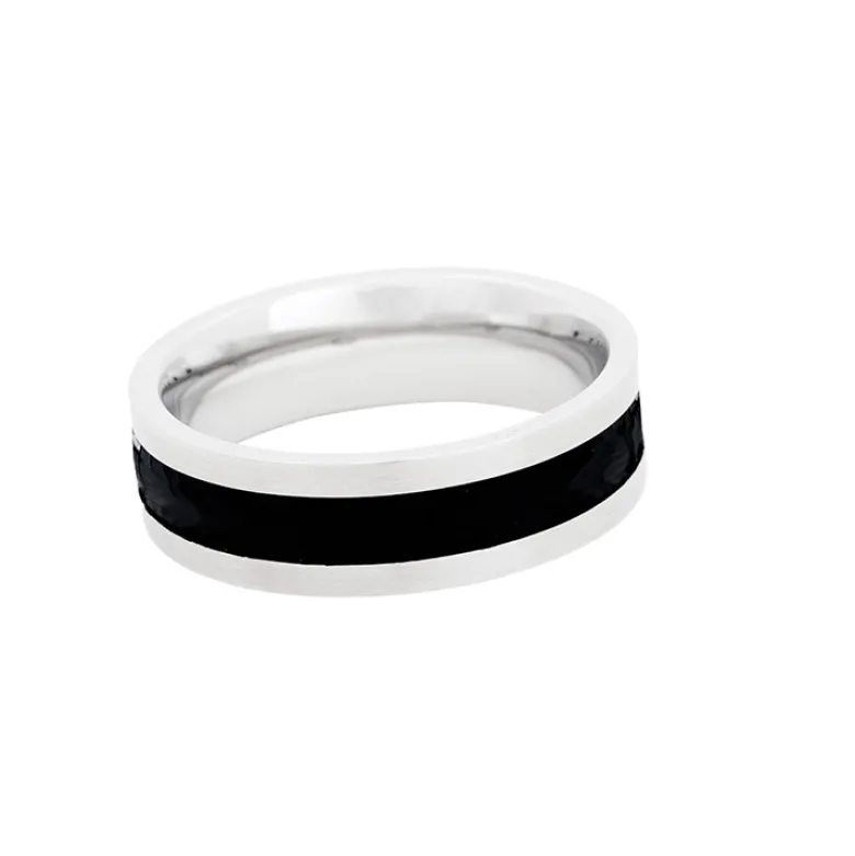 By Billgren Ring, stål, svart gummi – 5614
