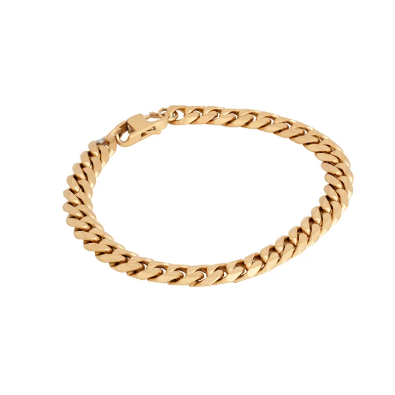 By Billgren Stålarmband, Figaro, guld – 8234