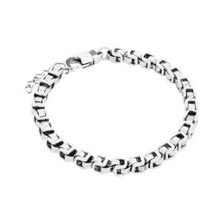 By Billgren Stålarmband, länk/kulor, silver – 8156