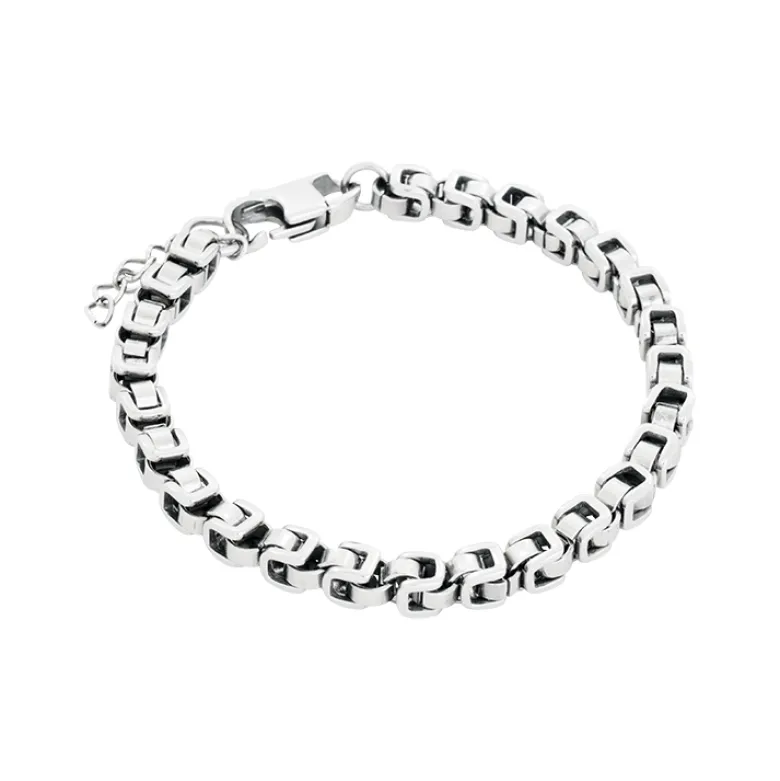 By Billgren Stålarmband, länk/kulor, silver – 8156