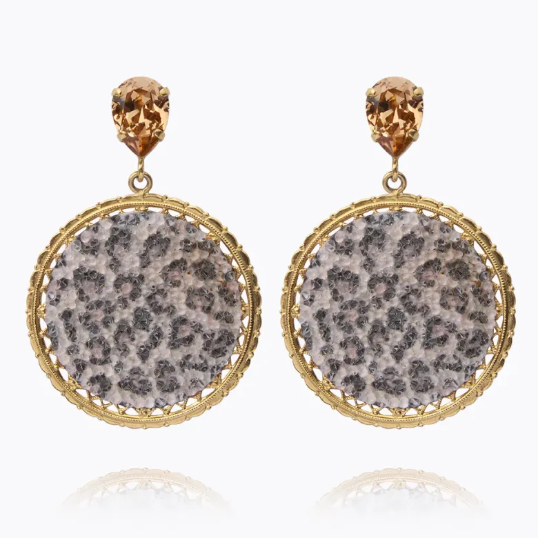 Caroline Svedbom Alexandra Crystal Rocks Örhängen / Leopard (Guld)