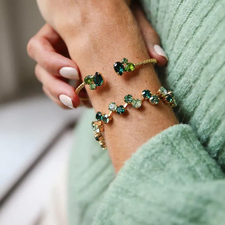 Caroline Svedbom Alisia Armband / Green Combo (Rhodium)
