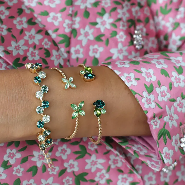 Caroline Svedbom Alisia Armband / Green Combo (Gold)