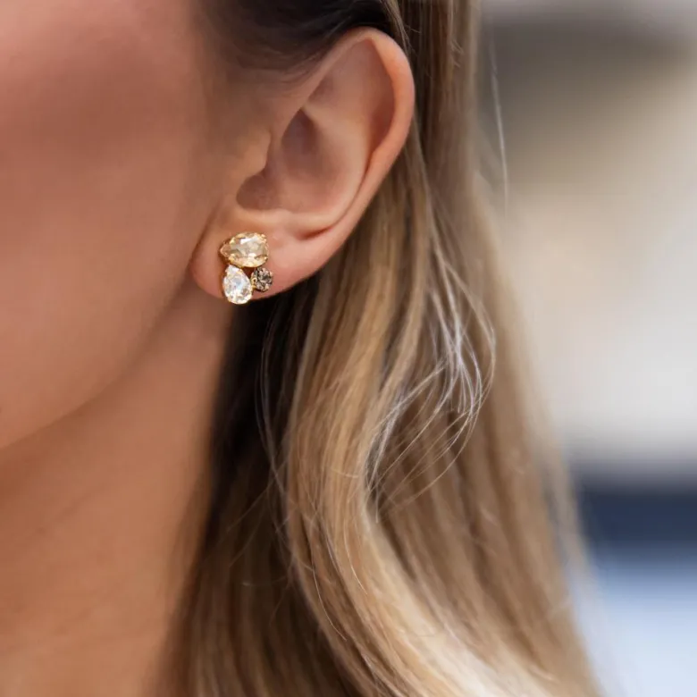 Caroline Svedbom Alisia Örhängen/ Greige Combo (Rhodium)