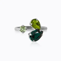 Caroline Svedbom Alisia Ring / Green Combo (Rhodium)