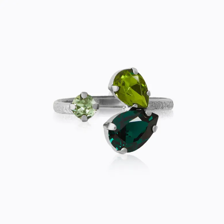 Caroline Svedbom Alisia Ring / Green Combo (Rhodium)