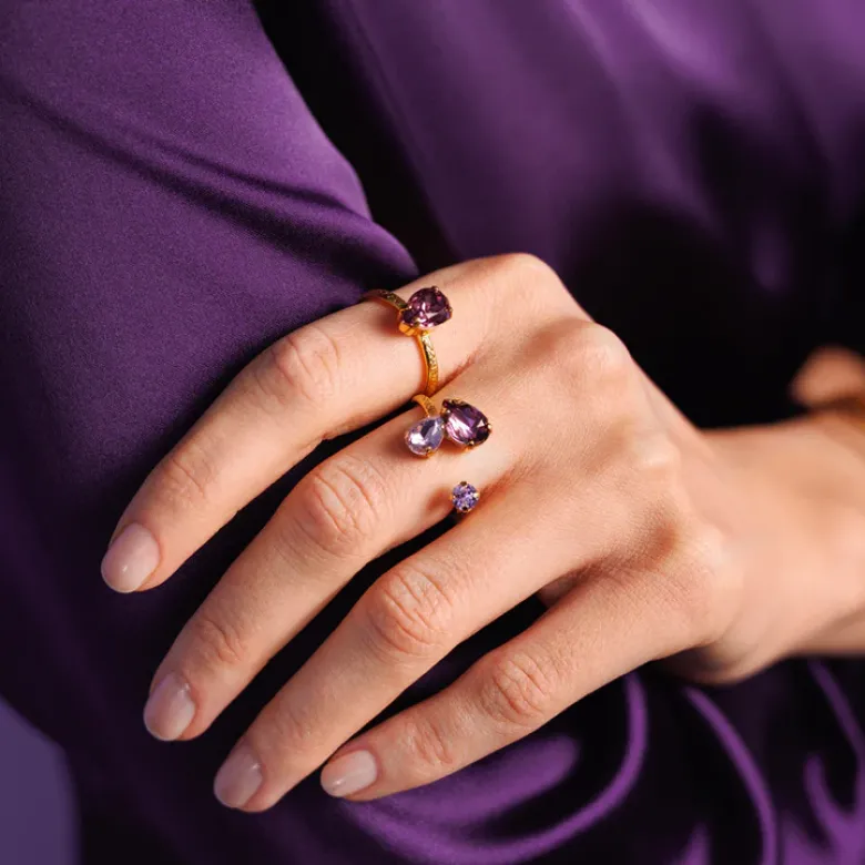 Caroline Svedbom Alisia Ring / Violet Combo (Guld)