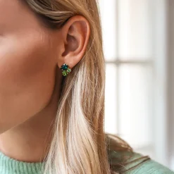 Caroline Svedbom Alisia Örhängen / Green Combo (Rhodium)