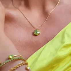 Caroline Svedbom Ana Halsband / Lime Combo (Guld)