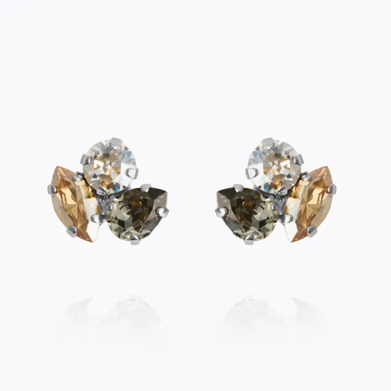 Caroline Svedbom Ana örhängen, Black Golden Combo – Rhodium