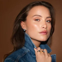 Caroline Svedbom Ana örhängen, Denimblue Combo – Guld