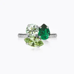 Caroline Svedbom Ana Ring / Majestic Green Combo (Rhodium)