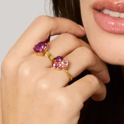 Caroline Svedbom Ana Ring, Dark Rose Combo – Guld