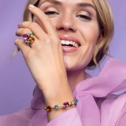 Caroline Svedbom Angelina Ring Rhodium / Rainbow Combo