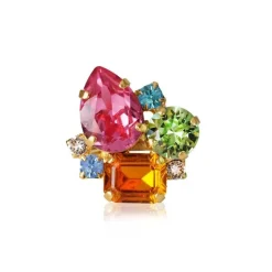 Caroline Svedbom Angelina Ring Rhodium / Rainbow Combo