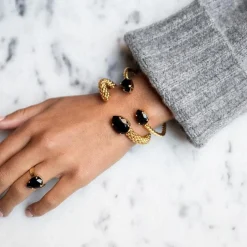 Caroline Svedbom Armband Mini Drop Guld / Jet