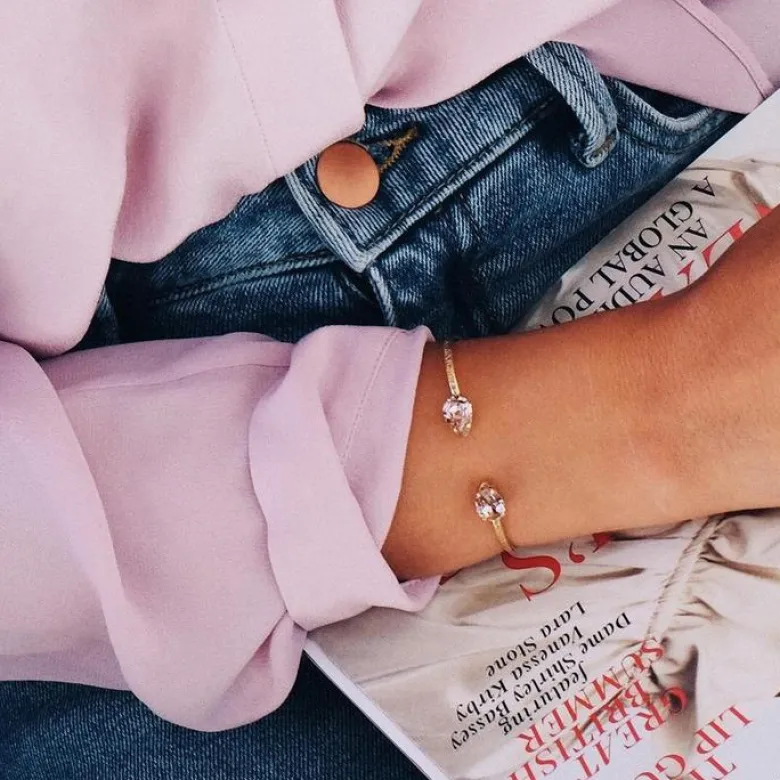 Caroline Svedbom Armband Petite Drop Rhodium / Vintage Rose